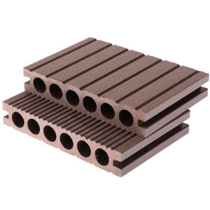 Round Hollow Ordinary WPC Decking Brown