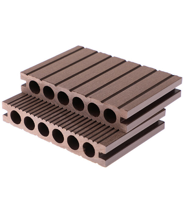 Round Hollow Ordinary WPC Decking Brown